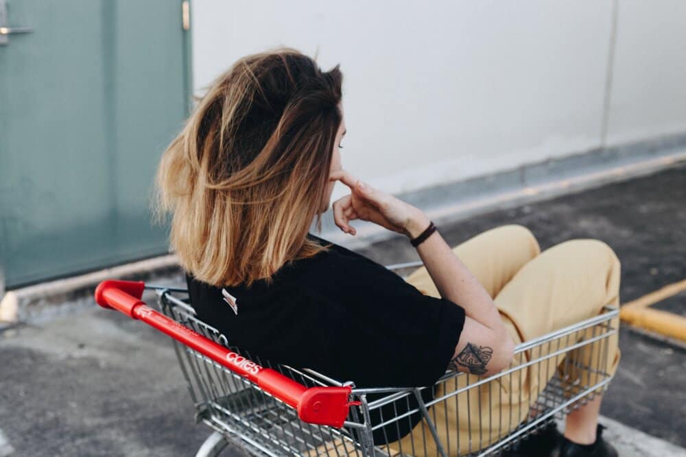 girl learning how to stop shopping