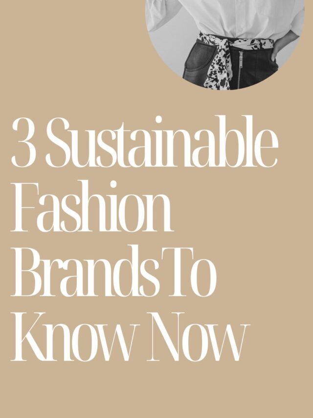 3 Essential Sustainable Fashion Brands